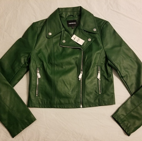 express green leather jacket